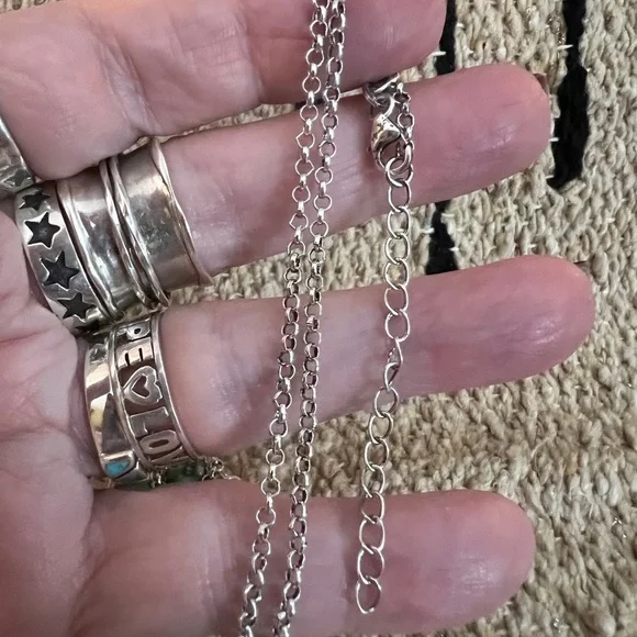 ❤️ Sonoran Gold Turquoise Cluster Pendant Brushed Sterling 18 - 20” Adj Necklace - Picture 9 of 13